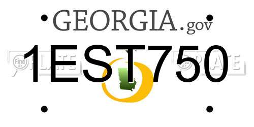 1EST750 Georgia License Plate