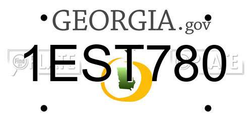 1EST780 Georgia License Plate