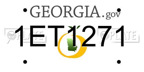 1ET1271 Georgia License Plate
