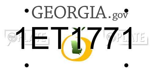 1ET1771 Georgia License Plate
