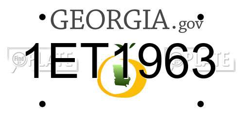 1ET1963 Georgia License Plate