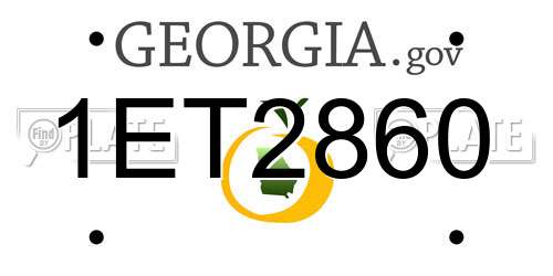 1ET2860 Georgia License Plate