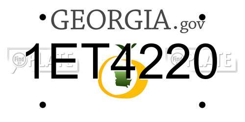 1ET4220 Georgia License Plate