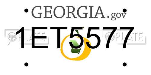 1ET5577 Georgia License Plate