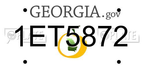 1ET5872 Georgia License Plate
