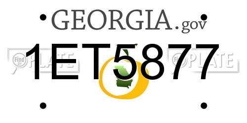 1ET5877 Georgia License Plate