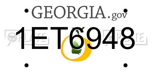1ET6948 Georgia License Plate