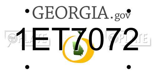 1ET7072 Georgia License Plate