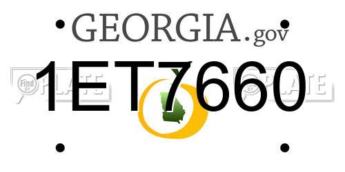 1ET7660 Georgia License Plate