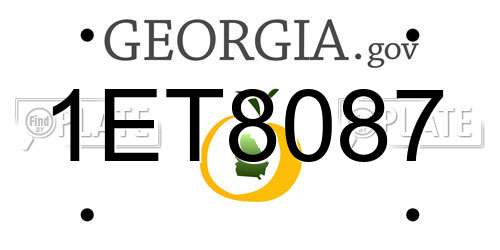 1ET8087 Georgia License Plate