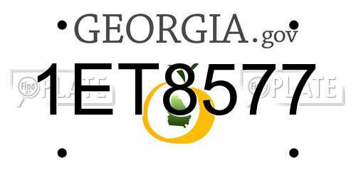 1ET8577 Georgia License Plate