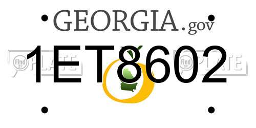 1ET8602 Georgia License Plate