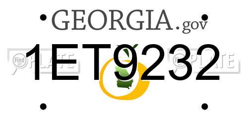 1ET9232 Georgia License Plate