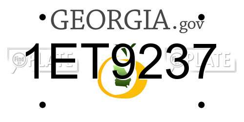 1ET9237 Georgia License Plate