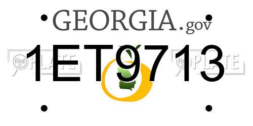 1ET9713 Georgia License Plate