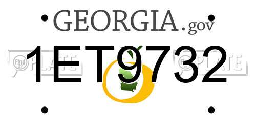 1ET9732 Georgia License Plate