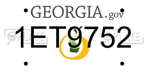 1ET9752 Georgia License Plate