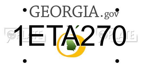 1ETA270 Georgia License Plate