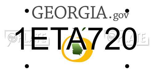 1ETA720 Georgia License Plate