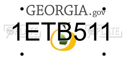 1ETB511 Georgia License Plate