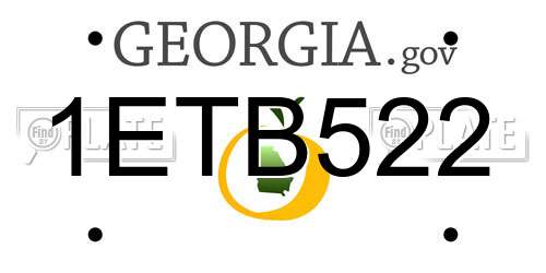 1ETB522 Georgia License Plate