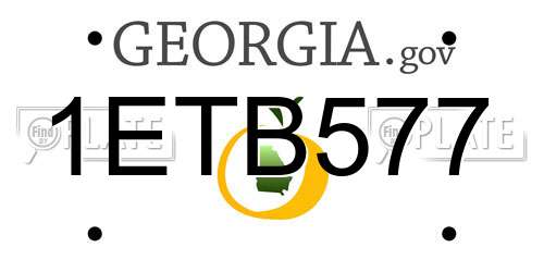 1ETB577 Georgia License Plate