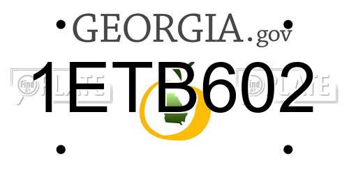1ETB602 Georgia License Plate