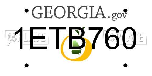 1ETB760 Georgia License Plate