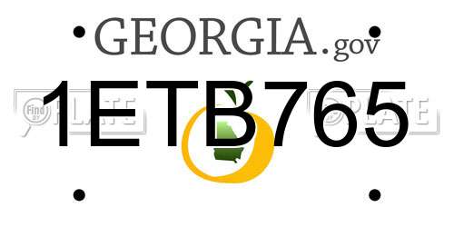 1ETB765 Georgia License Plate