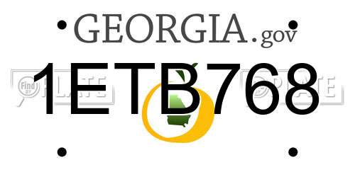 1ETB768 Georgia License Plate