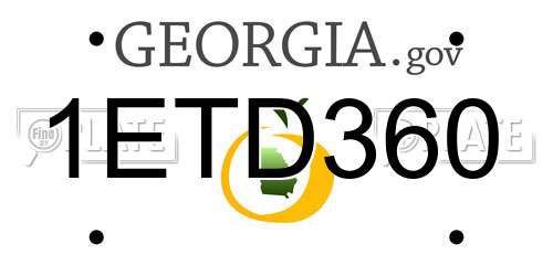 1ETD360 Georgia License Plate