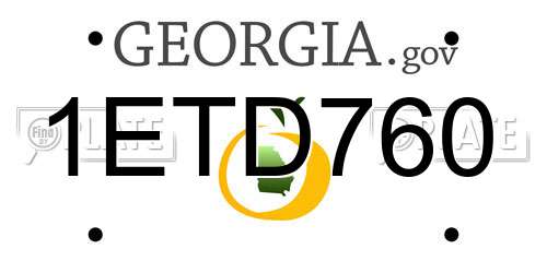 1ETD760 Georgia License Plate