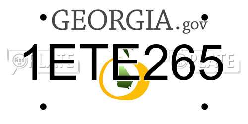 1ETE265 Georgia License Plate