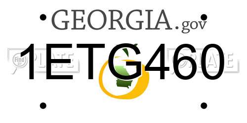 1ETG460 Georgia License Plate