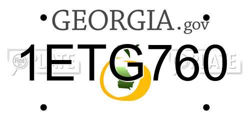 1ETG760 Georgia License Plate