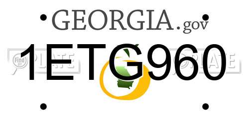 1ETG960 Georgia License Plate