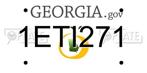 1ETI271 Georgia License Plate