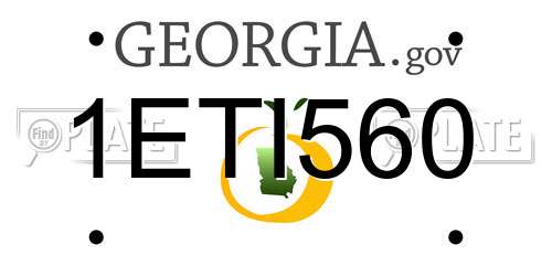1ETI560 Georgia License Plate