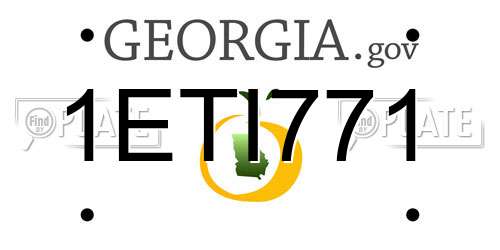1ETI771 Georgia License Plate