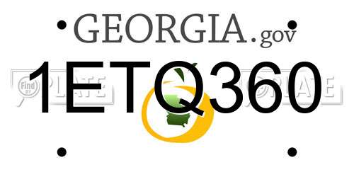 1ETQ360 Georgia License Plate