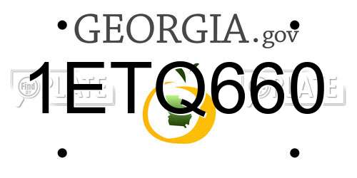 1ETQ660 Georgia License Plate