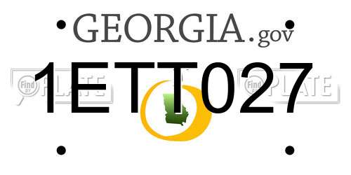 1ETT027 Georgia License Plate