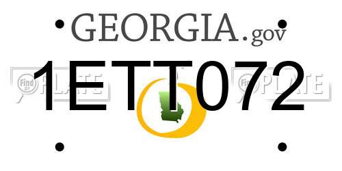 1ETT072 Georgia License Plate