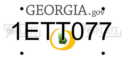 1ETT077 Georgia License Plate