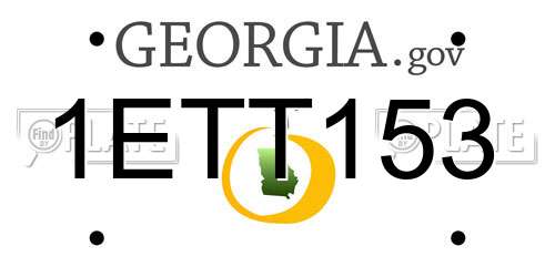 1ETT153 Georgia License Plate