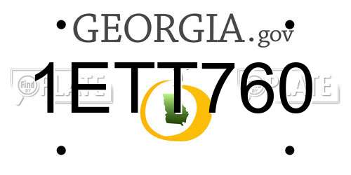 1ETT760 Georgia License Plate