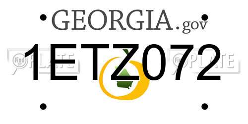 1ETZ072 Georgia License Plate