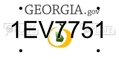 1EV7751 Georgia License Plate
