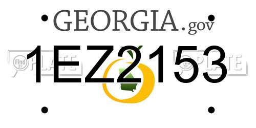1EZ2153 Georgia License Plate