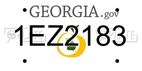 1EZ2183 Georgia License Plate